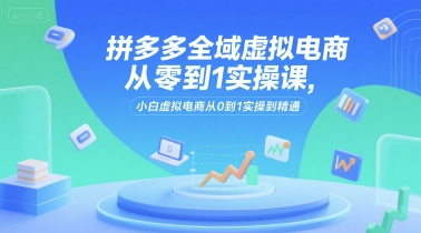 拼多多全域虛擬電商從零到1實操課，小白虛擬電商從0到1實操到精通