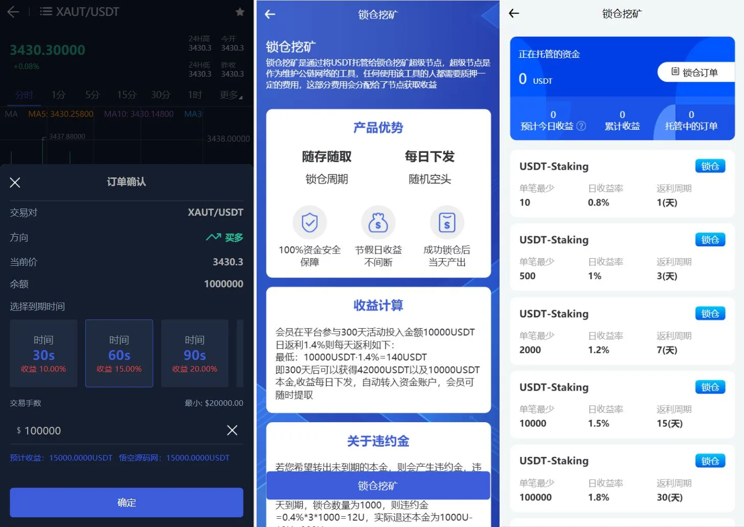 Phemex多語言交易所源碼/期權(quán)交易+合約交易+新幣申購(gòu)+鎖倉(cāng)挖礦+平臺(tái)幣發(fā)行+K線行情控制/前端uniapp編譯后+后端PHP