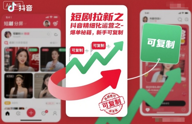 短劇拉新之抖音精細(xì)化運(yùn)營之爆單秘籍，新手可復(fù)制