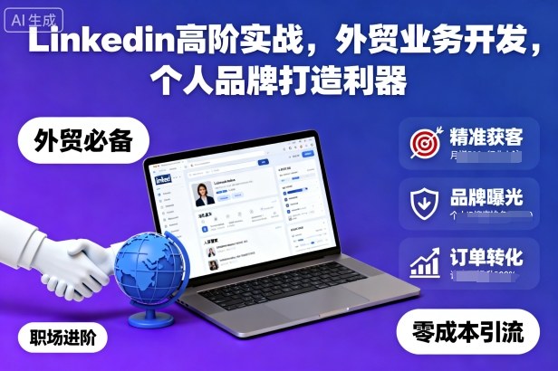 Linkedin高階實戰，外貿業務開發，個人品牌打造利器