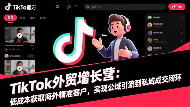 TikTok外貿增長營:低成本獲取海外精準客戶,實現公域引流到私域成交閉環