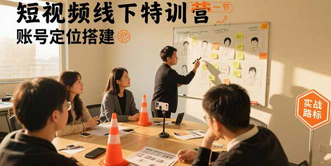短視頻線下特訓營：賬號定位搭建/口播號拍攝剪輯/直播間流量入口/變現實戰