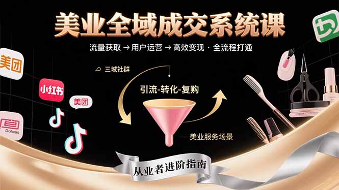 美業全域成交系統課程：幫助美業從業者打通從流量獲取到高效變現全流程