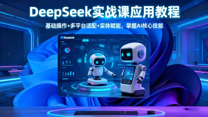 DeepSeek實戰課應用教程、基礎操作+多平臺適配+實體賦能，掌握AI核心技能