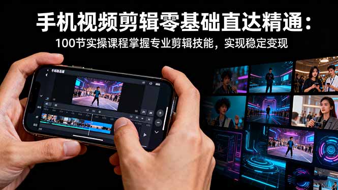手機視頻剪輯零基礎直達精通：100節實操課程掌握專業剪輯技能，實現穩...