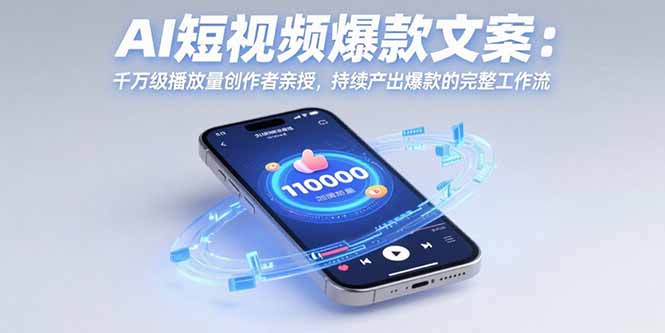 AI短視頻爆款文案：千萬級播放量創作者親授，持續產出爆款的完整工作流