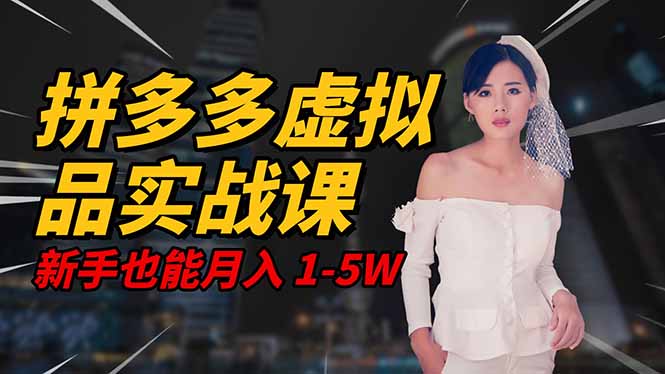 2025 拼多多虛擬品系統實戰課,輕資產項目,可矩陣開工作室,新手也能...