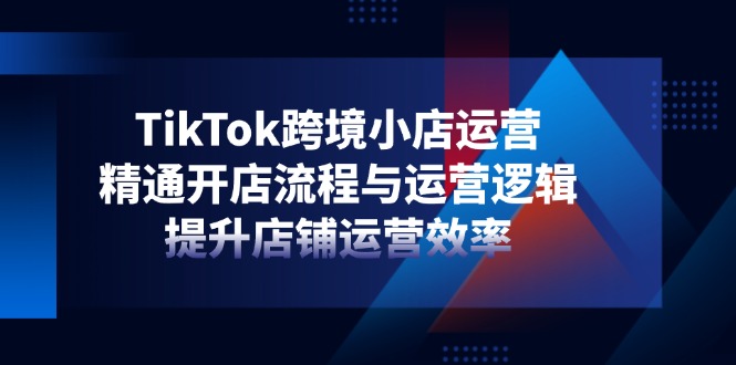 TikTok跨境小店運營，精通開店流程與運營邏輯，提升店鋪運營效率