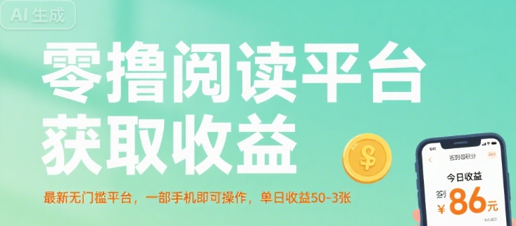 零擼閱讀平臺(tái)獲取收益，最新無(wú)門檻平臺(tái)，一部手機(jī)即可操作，單日收益50-3張【揭秘】