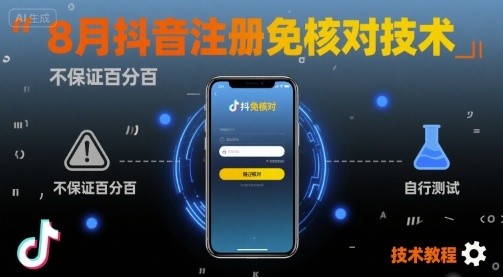 8月抖音注冊免核對技術,不保證百分百,自測