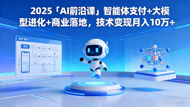 2025「AI前沿課」智能體支付+大模型進化+商業落地，技術變現月入10萬+