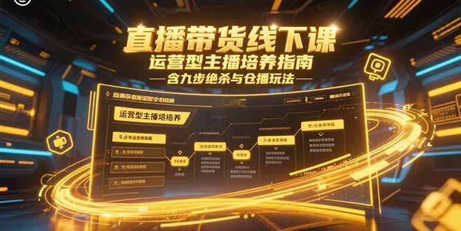 直播帶貨線下課，運營型主播培養指南，含九步絕殺與倉播玩法
