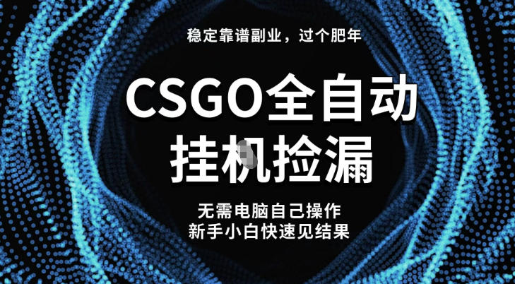 【穩定副業】全球最熱門游戲CSGO全自動撿漏，最新玩法，新手小白日入5張+【揭秘】
