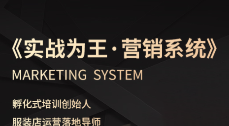 老楊·服裝老板必修課《實戰為王-營銷系統》實現業績被動式增長
