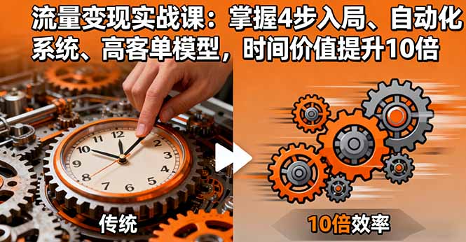 流量變現實戰課：掌握4步入局、自動化系統、高客單模型，時間價值提升10倍