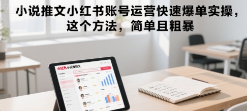 小說推文小紅書賬號運營快速爆單實操，這個方法，簡單且粗暴