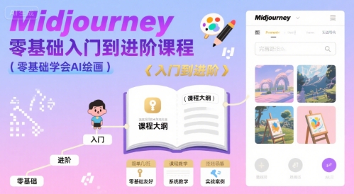 midjourney零基礎(chǔ)入門到進(jìn)階課程，零基礎(chǔ)學(xué)會(huì)AI繪畫