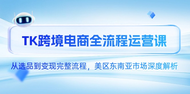 TK跨境電商全流程運營課,從選品到變現完整流程,美區東南亞市場深度解析