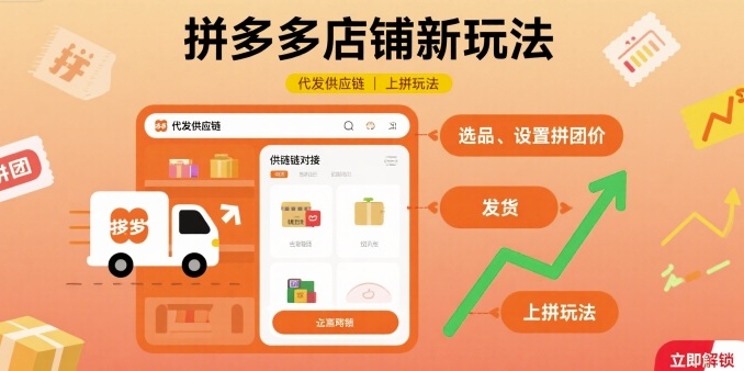 拼多多店鋪新玩法，代發(fā)供應鏈上拼玩法