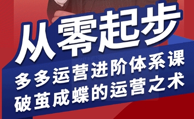 拼多多運(yùn)營(yíng)進(jìn)階系統(tǒng)課，從零起步，多多運(yùn)營(yíng)進(jìn)階體系課，破繭成蝶的運(yùn)營(yíng)之術(shù)(更新9月)