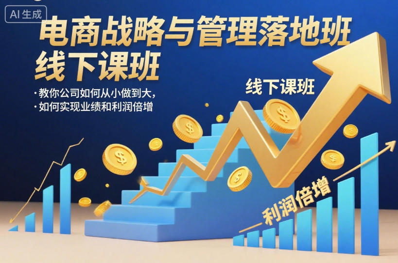 電商戰略與管理落地班線下課，教你公司如何從小做到大，如何實現業績和利潤倍增【錄音】