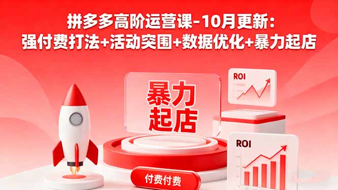 拼多多高階運營課-10月更新：強付費打法+活動突圍+數據優化+暴力起店