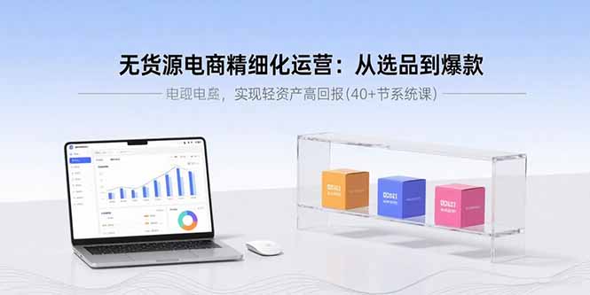 無貨源電商精細化運營：從選品到爆款，實現輕資產高回報(40+節系統課