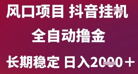 風口項目,六月最新玩法抖音無人掛G,全自動擼金,長期穩定 日入2k+【揭秘】