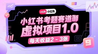 小紅書考題賽道虛擬項(xiàng)目1.0，項(xiàng)目操作簡單，每天收益2-3張