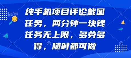 純手機項目評論截圖任務,兩分鐘一塊錢 任務無上限多勞多得,隨時隨地都能做【揭秘】