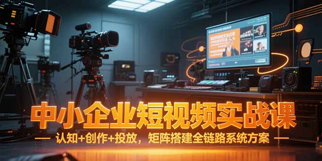 中小企業(yè)短視頻實(shí)戰(zhàn)課，認(rèn)知+創(chuàng)作+投放，矩陣搭建全鏈路系統(tǒng)方案