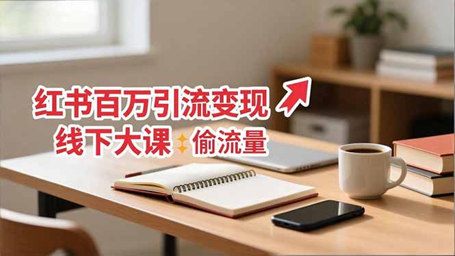 小紅書百萬引流變現-11月線下大課：分享從0到百萬引流路徑，手把手教偷流量、拿結果