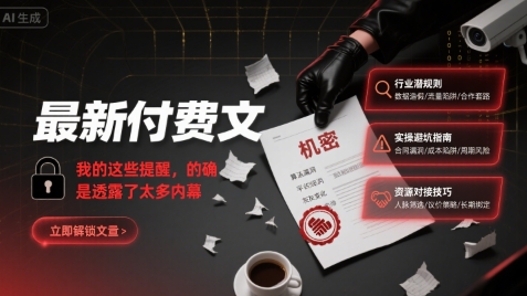 最新付費文：我的這些提醒，的確是透露了太多內幕