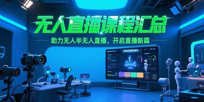 無人直播課程匯總，含非實(shí)時(shí)防風(fēng)技術(shù)，助力無人半無人直播，開啟直播新篇