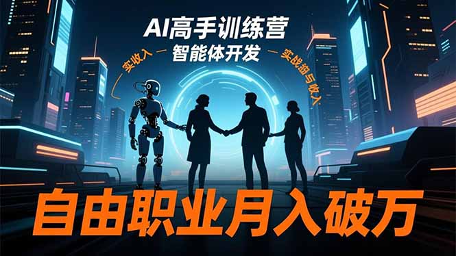 AI高手訓練營3.0，ChatGPT，Midjourney，智能體開發，自由職業月入破萬
