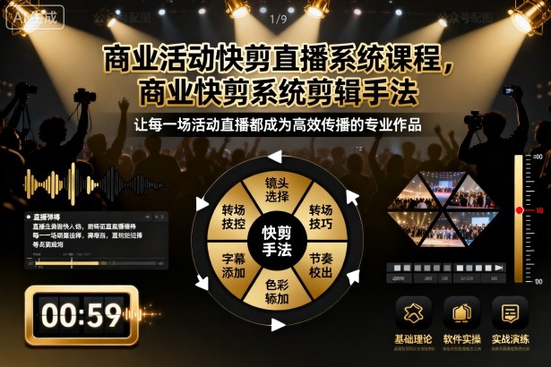 商業(yè)活動(dòng)快剪直播系統(tǒng)課程，商業(yè)快剪系統(tǒng)剪輯手法