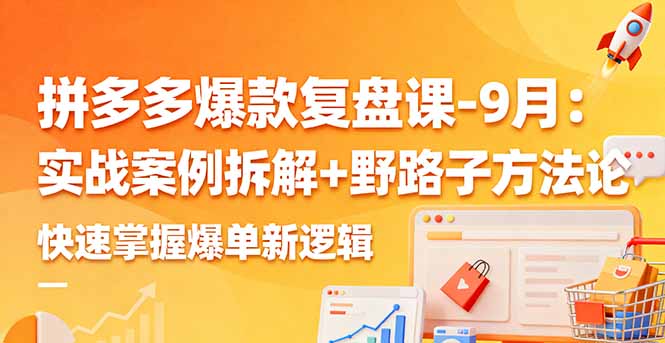 拼多多爆款復(fù)盤課-9月：實(shí)戰(zhàn)案例拆解+野路子方法論，快速掌握爆單新邏輯