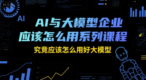 AI與大模型企業應該怎么用系列課程,究竟應該怎么用好大模型