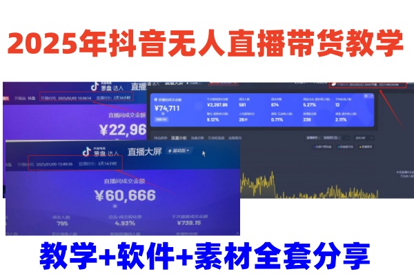 2025年抖音無人直播帶貨教學，從0到1全程干貨快速擼金