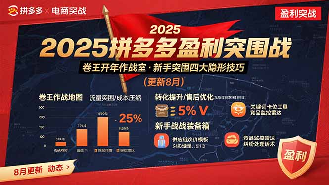 2025拼多多盈利突圍戰:卷王開年作戰室,新手突圍四大隱形技巧(更新8月
