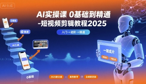 AI實操課0基礎到精通-短視頻剪輯教程2025