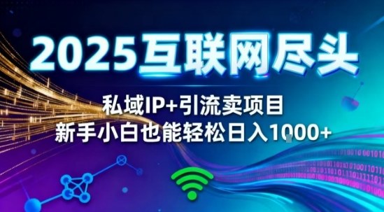 2025網創盡頭王炸項目!私域IP+精準引流,新手小白在家躺賺日入1k,零經驗也能上手【揭秘】
