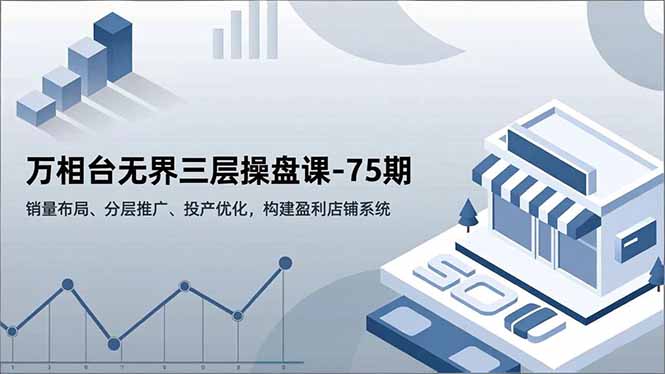 萬相臺無界三層操盤課-75期，銷量布局、分層推廣、投產優化，構建盈利店鋪系統