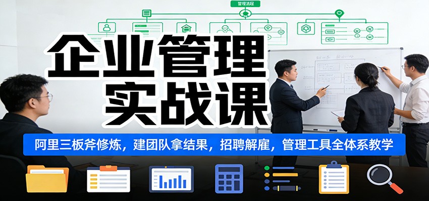 企業(yè)管理實戰(zhàn)課：阿里三板斧修煉，建團隊拿結(jié)果，招聘解雇，管理工具全體系教學(xué)