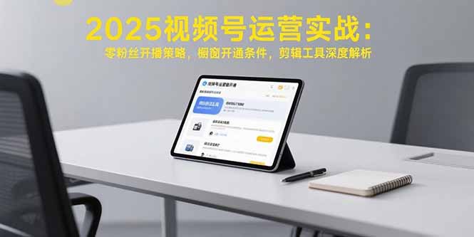 2025視頻號運營實戰(zhàn):零粉絲開播策略,櫥窗開通條件,剪輯工具深度解析
