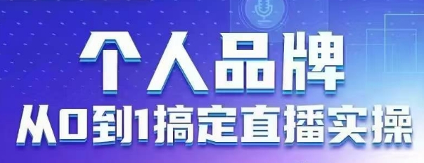 個(gè)人品牌：從0到1搞定直播實(shí)操，用直播為你的個(gè)人品牌賦能，六大實(shí)操板塊，放大個(gè)人影響力
