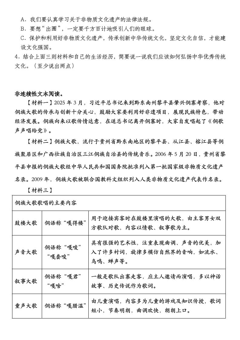小升初語文【備考復習時文非連續性文本閱讀常考考點】