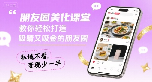 朋友圈美化課堂,教你輕松打造,吸睛又吸金的朋友圈,私域不看,變現(xiàn)少一半