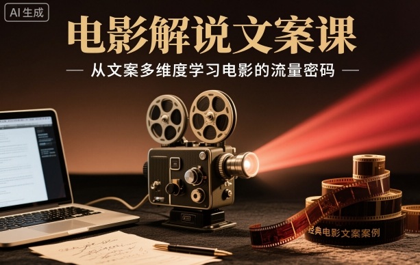 電影解說文案課,從文案多維度學習電影的流量密碼