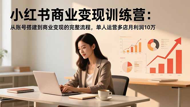 小紅書商業變現訓練營:從賬號搭建到商業變現的完整流程,單人運營多店月利潤10萬